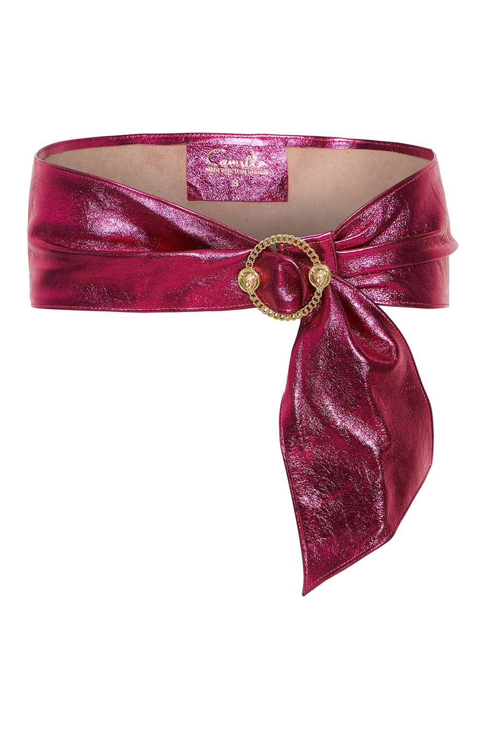 WRAP BELT WITH HARDWARE SOLID PINK