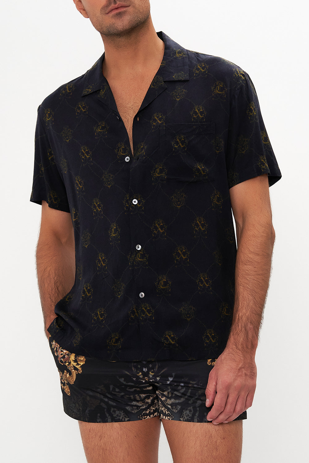 SHORT SLEEVE CAMP COLLARED SHIRT SHADOWS OF ARMADA