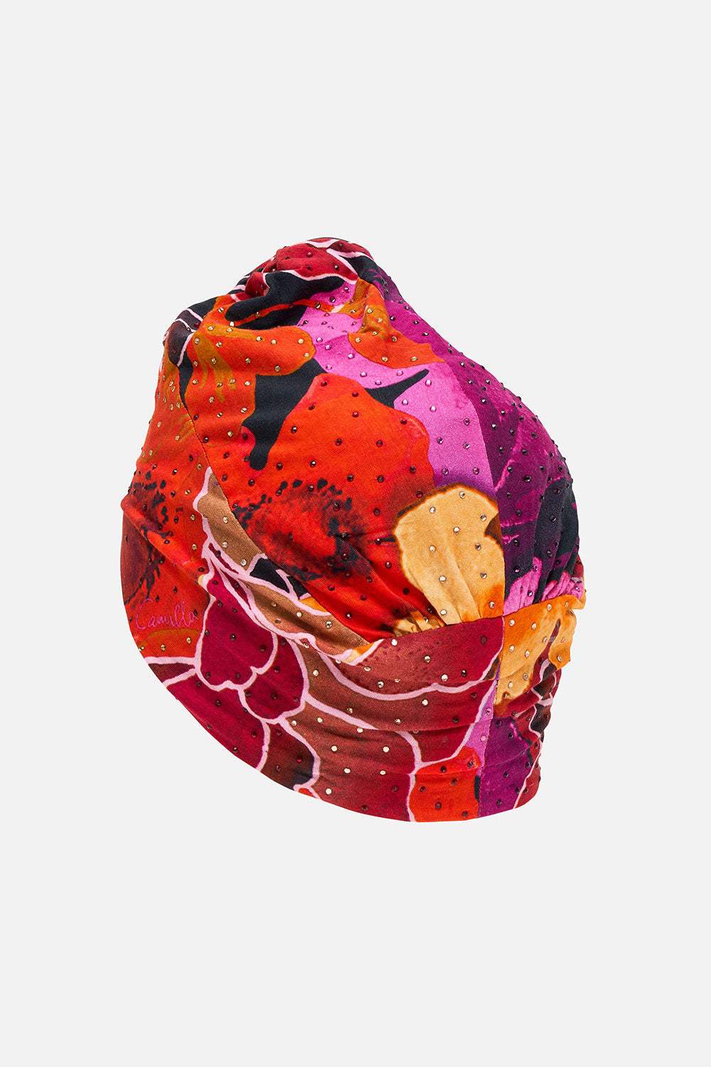 KNOT FRONT TURBAN MIDNIGHT POPPY