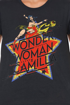CURVED HEM FITTED TEE WONDER WOMAN