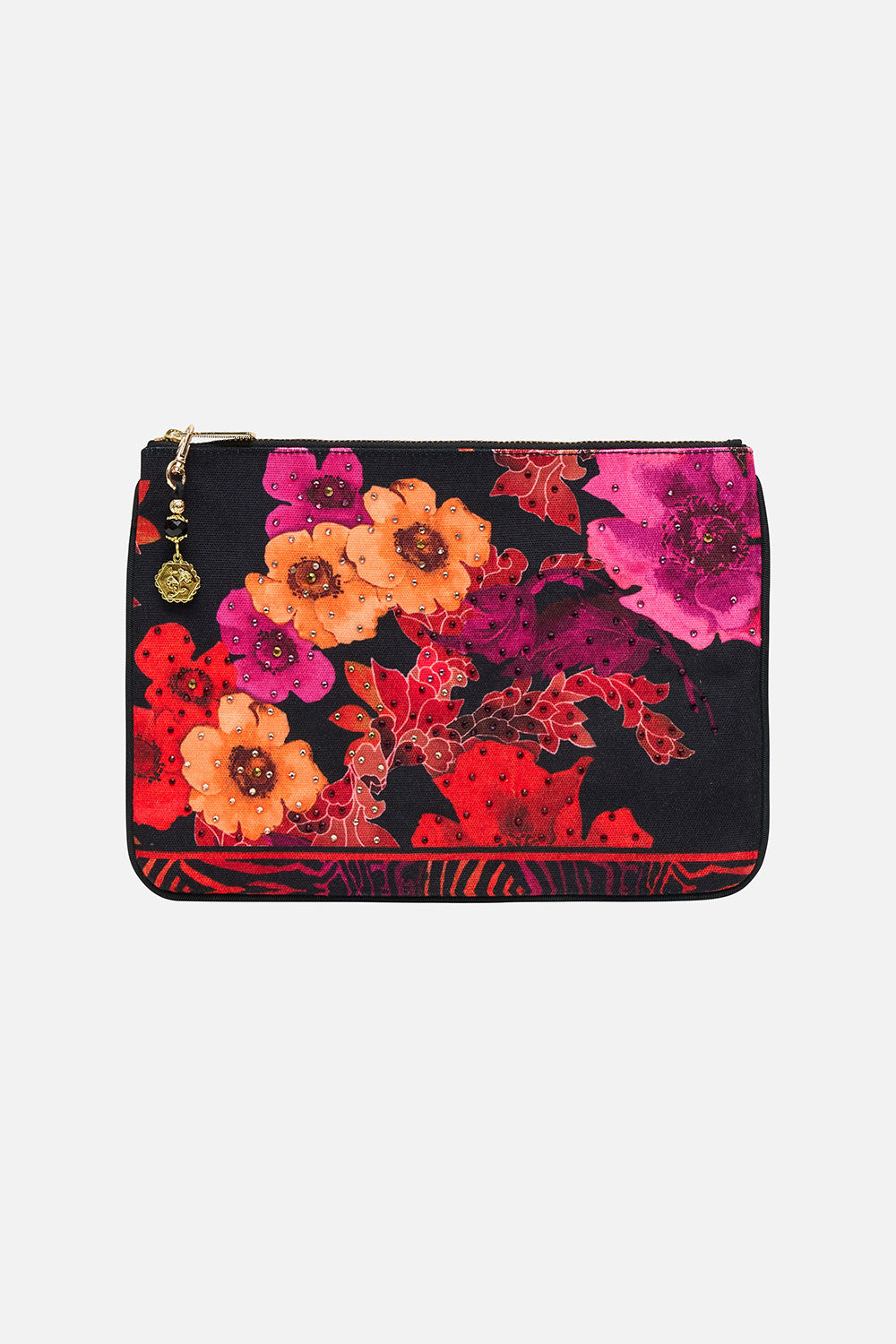 SMALL CANVAS CLUTCH MIDNIGHT POPPY
