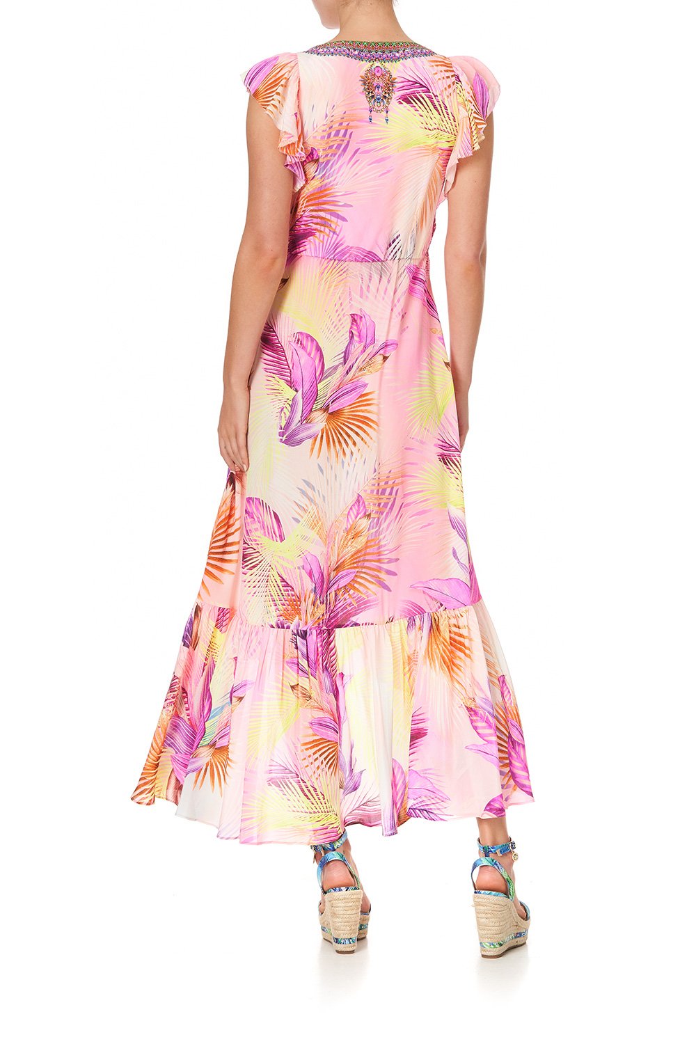 RUFFLE WRAP DRESS SOUTH BEACH SUNRISE