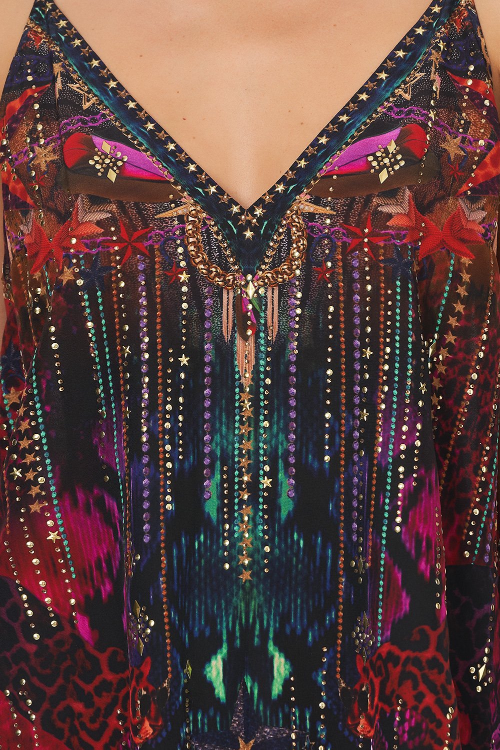 V NECK CAMI ROCKET WOMAN