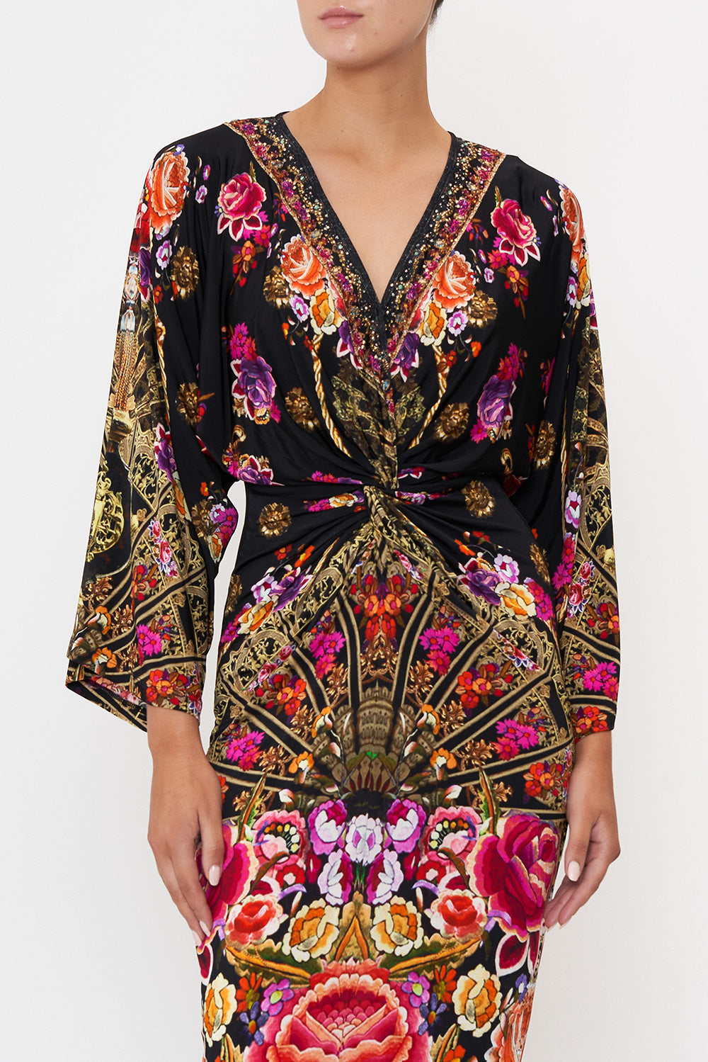 LONG SPLIT FRONT TWIST DRESS DANCE WITH DUENDE