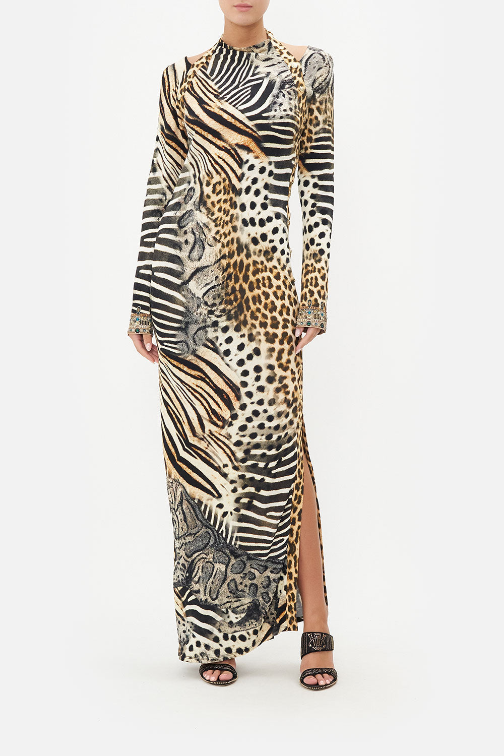 CUT OUT SHOULDER JERSEY DRESS FOR THE LOVE OF LEO