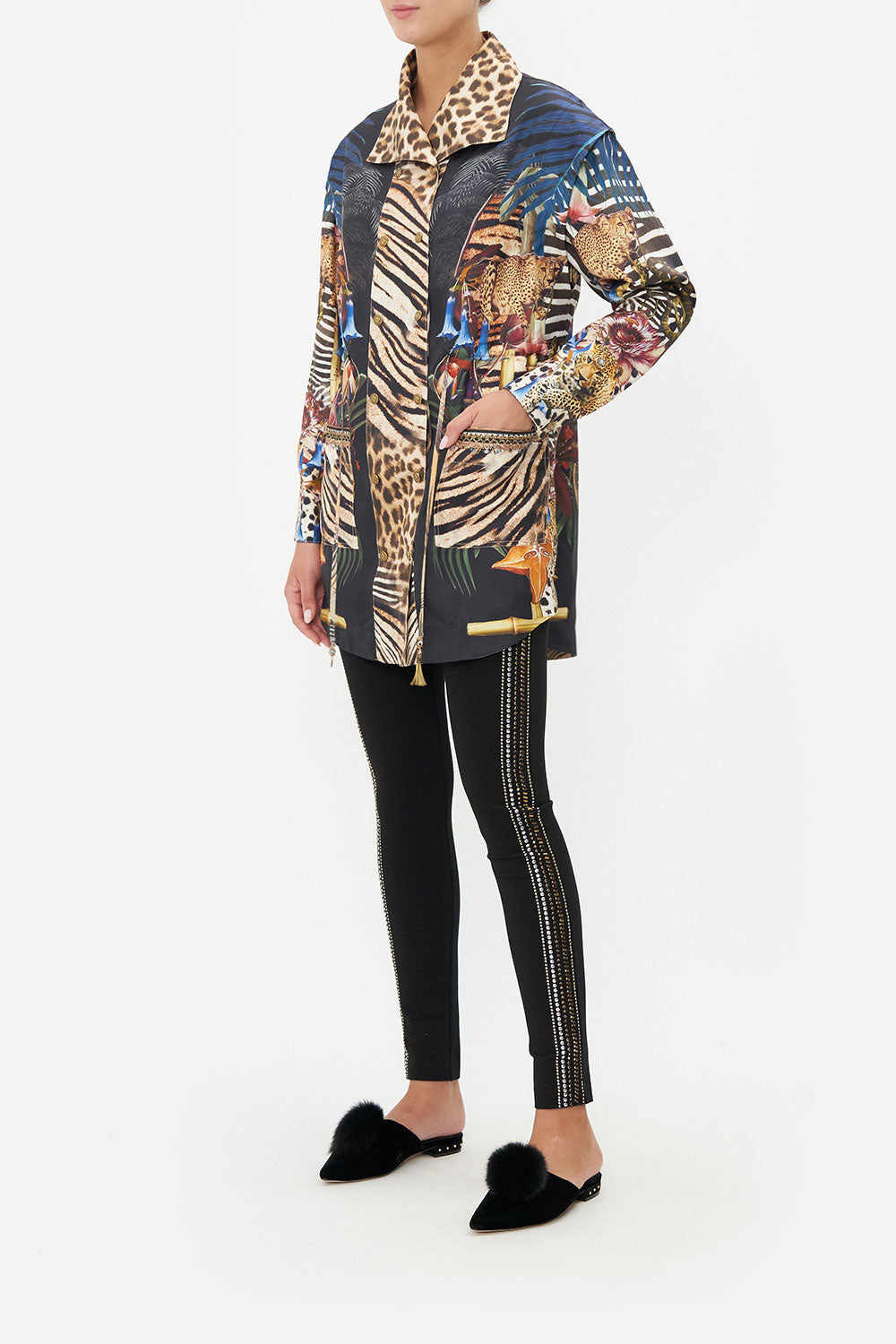 DRAWSTRING PANELLED JACKET NATURAL INSTINCT