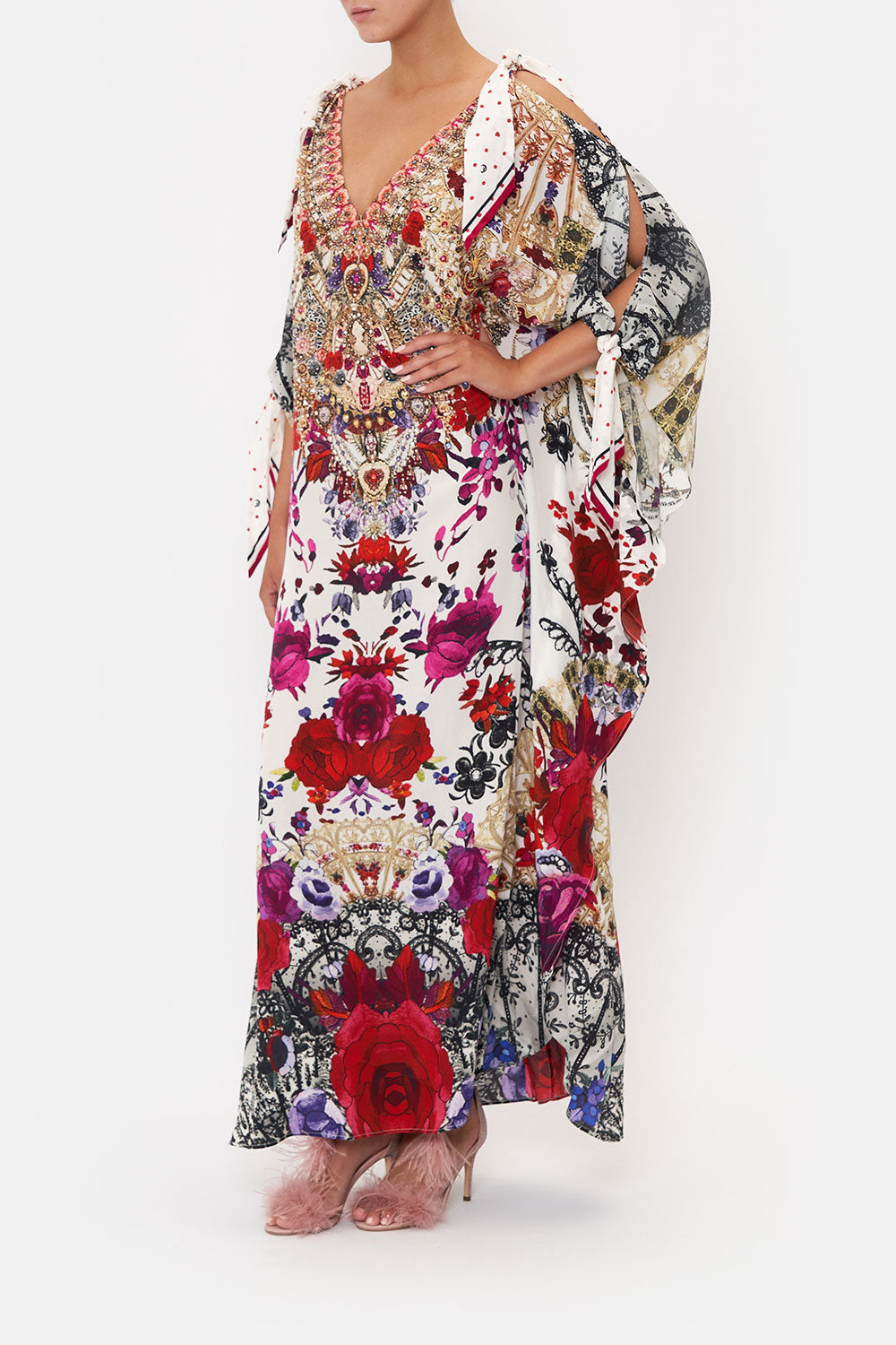 SCARF TIE KAFTAN REIGN OF ROSES