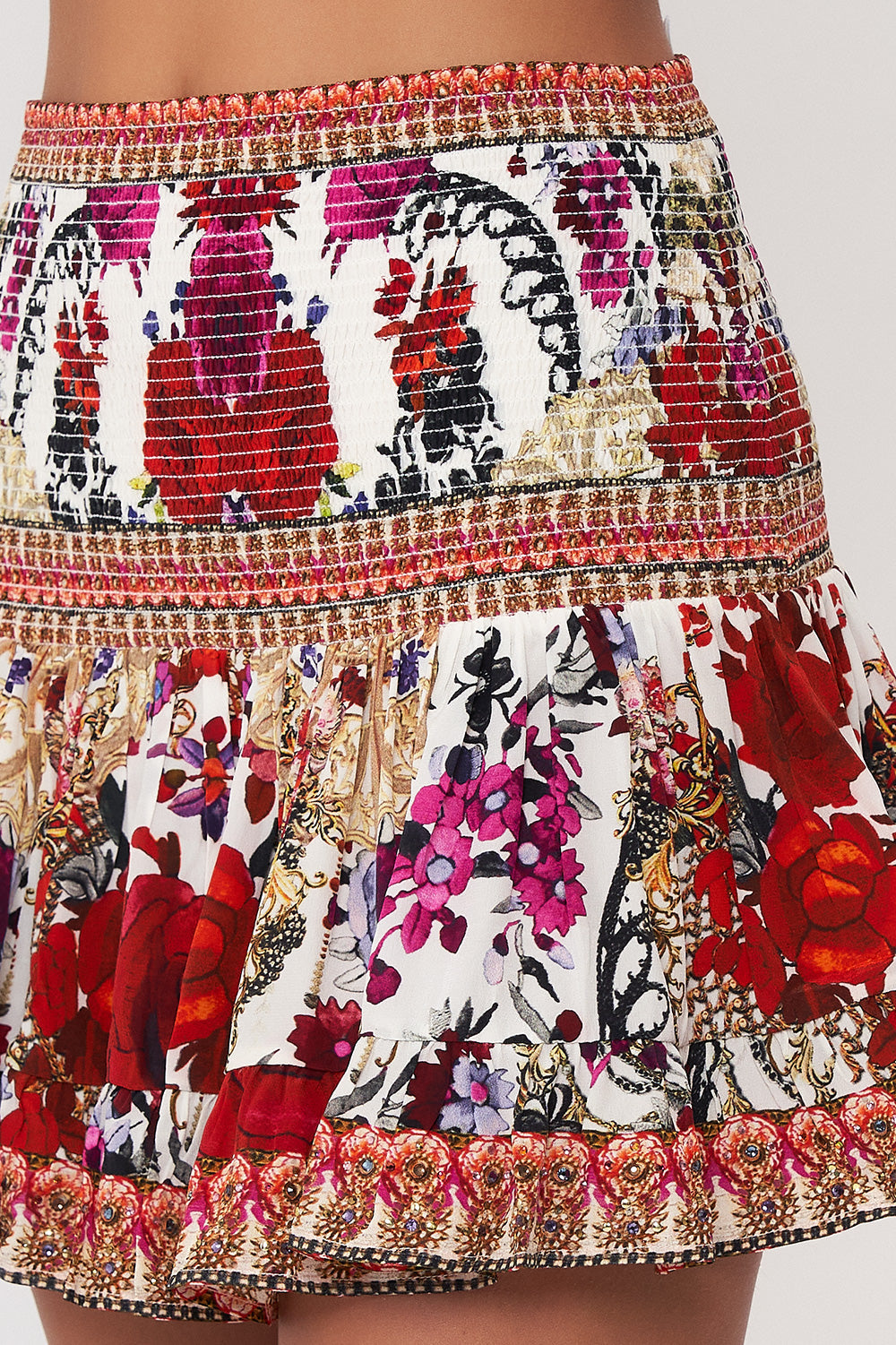 SHORT SHIRRED SKIRT REIGN OF ROSES