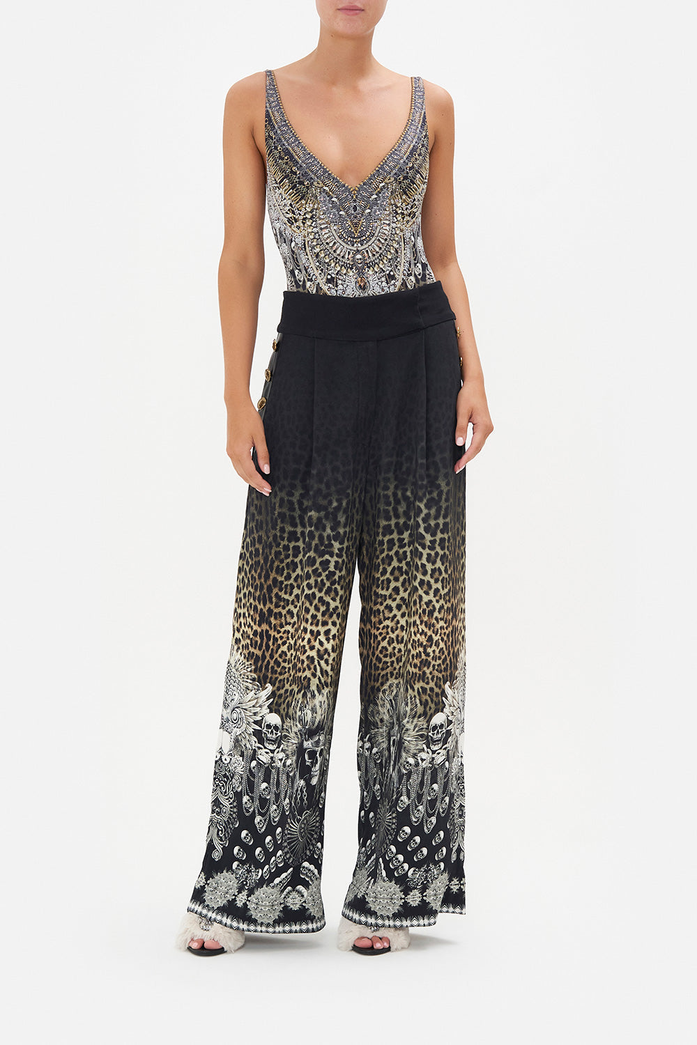 WIDE LEG PANT WITH BUTTONS ORDER OF DISORDER