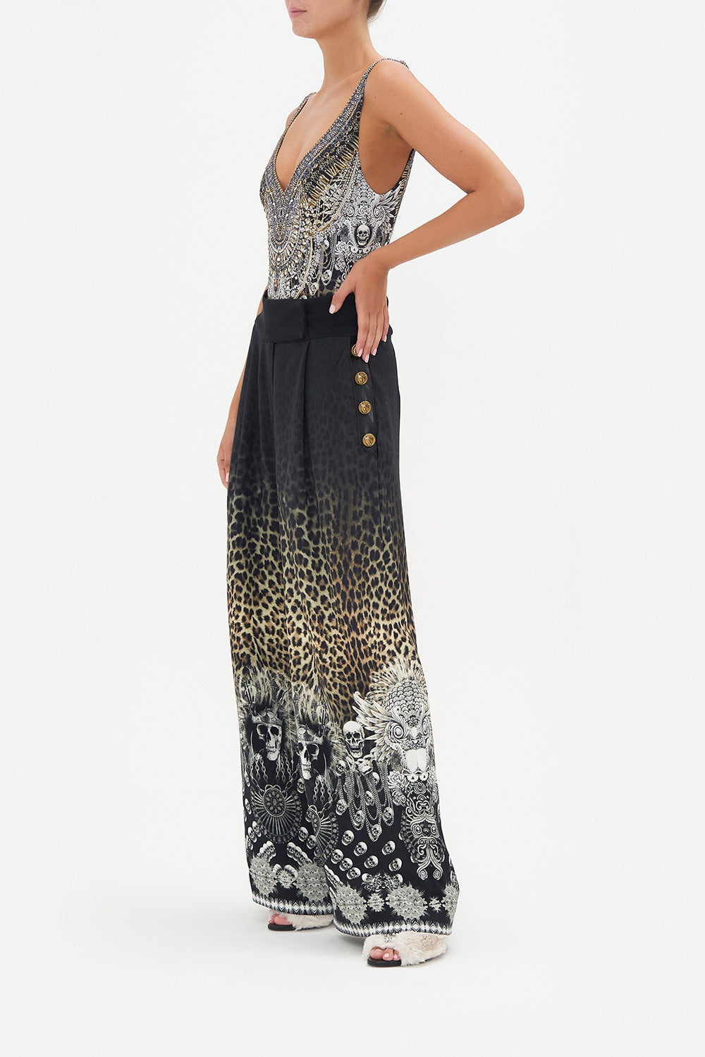 WIDE LEG PANT WITH BUTTONS ORDER OF DISORDER