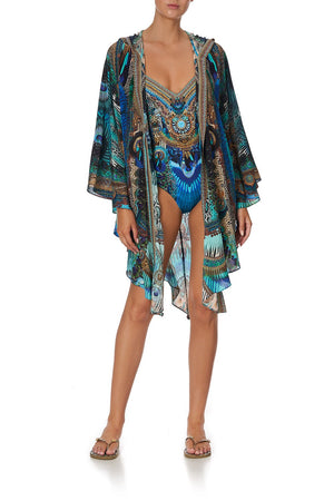 SHAPED HEM LAYER WITH HOOD TEMPLE TEMPTRESS