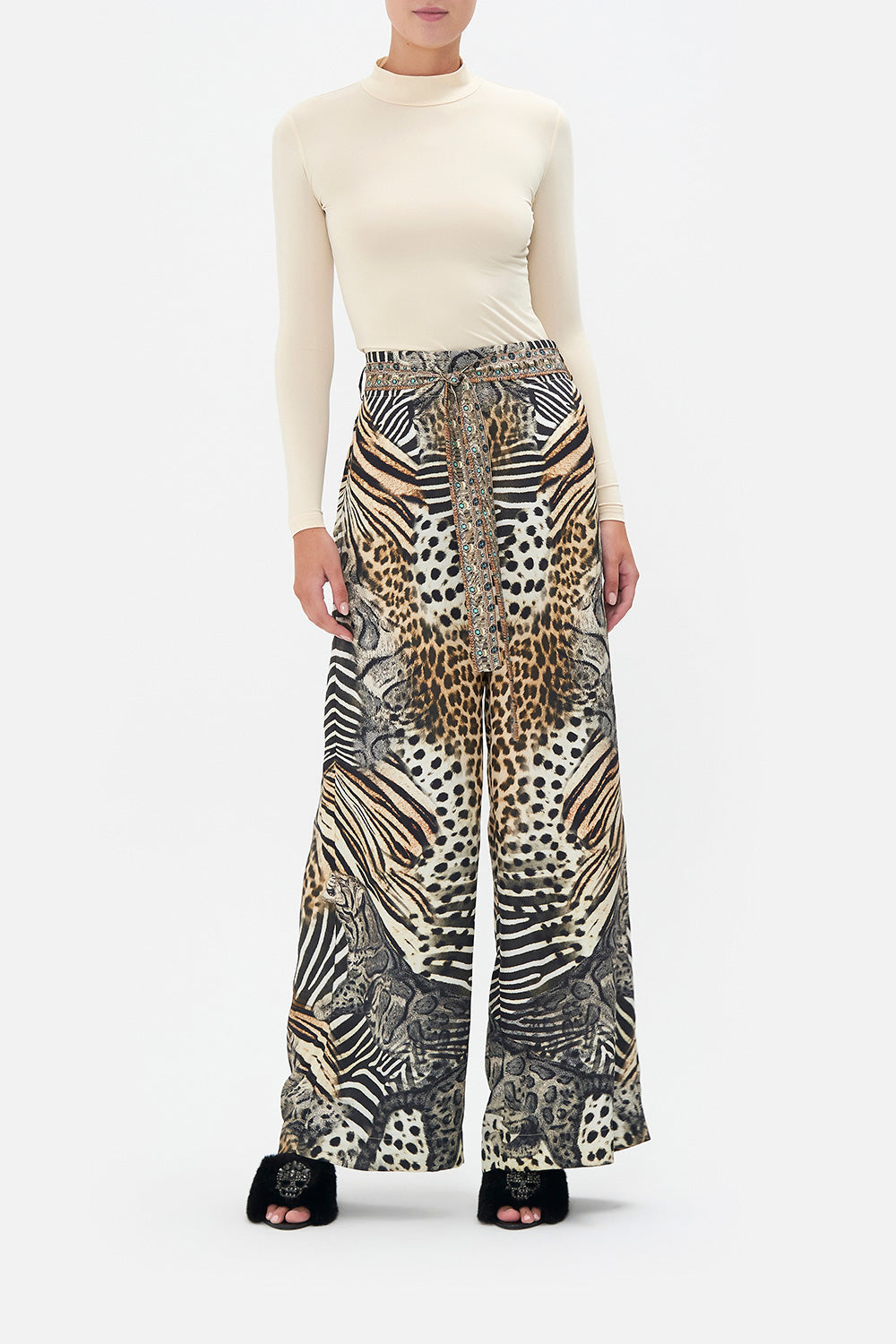 PAPERBAG WAIST WIDE LEG PANT FOR THE LOVE OF LEO