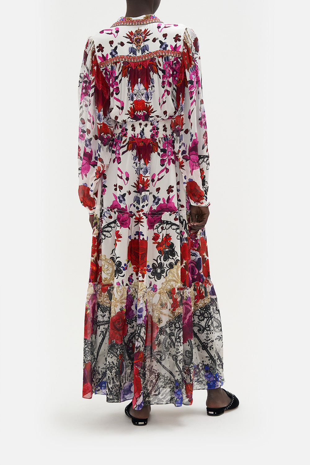 BUTTON THROUGH TIERED DRESS REIGN OF ROSES