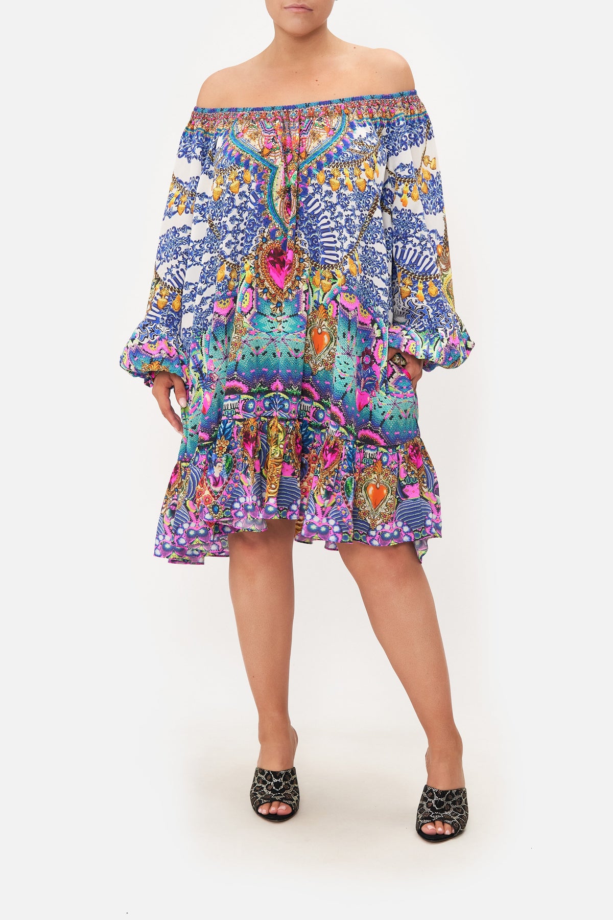 BLOUSON SLEEVE A LINE FRILL DRESS LUCKY CHARMS