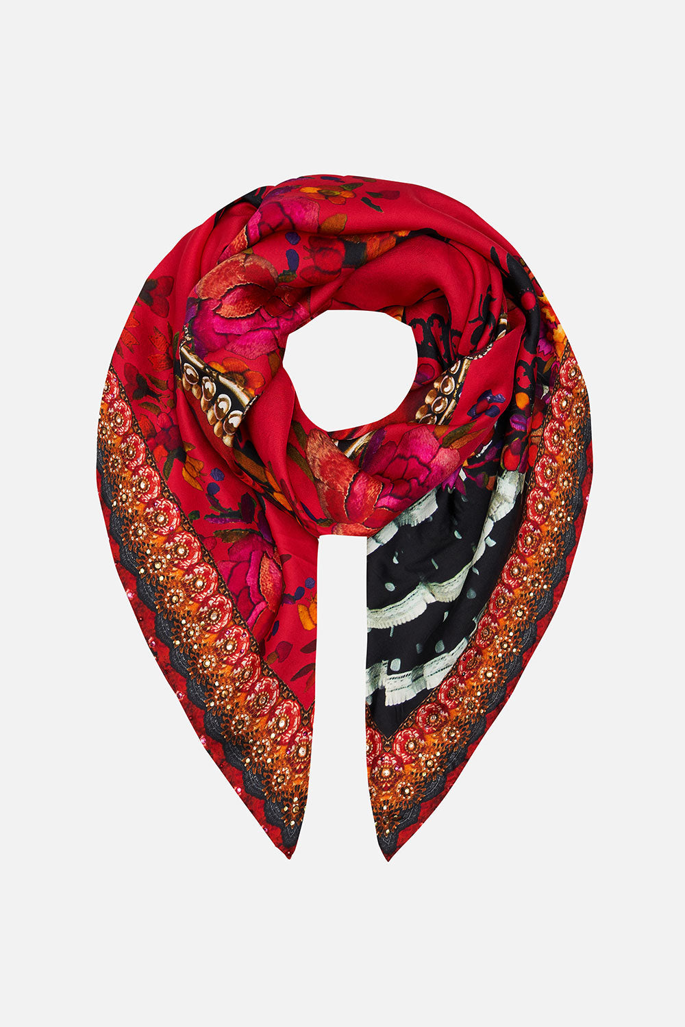 LARGE SQUARE SCARF VIEW FROM THE VEIL