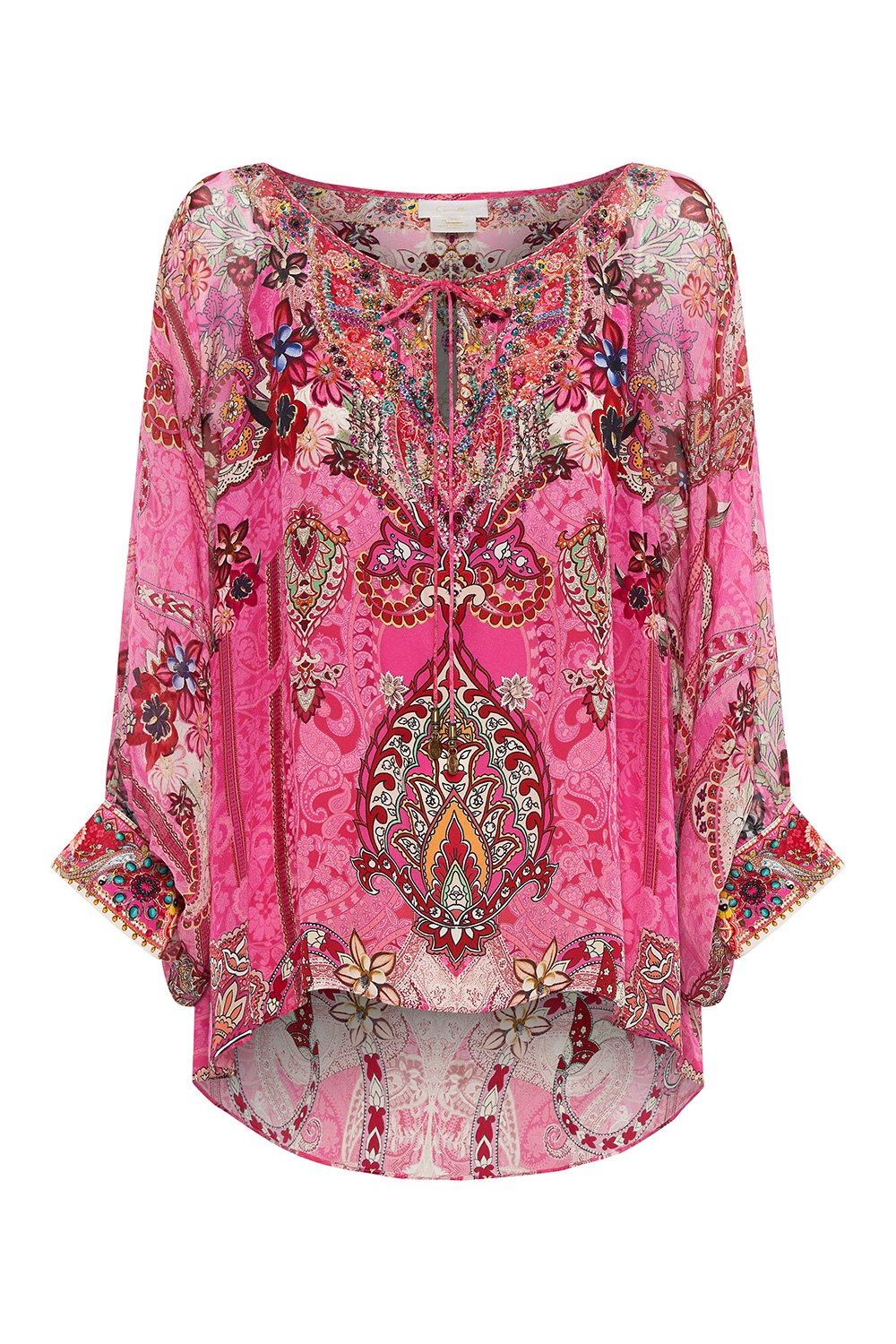 RAGLAN SLEEVE BLOUSE WITH CUFF PALISADES PAISLEY