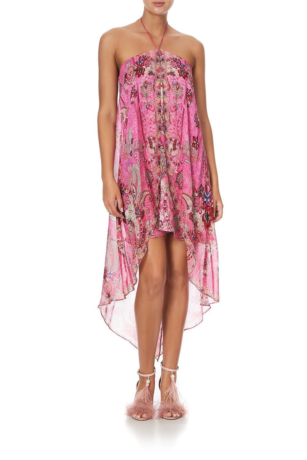 STRAPLESS OVERLAYER DRESS PALISADES PAISLEY