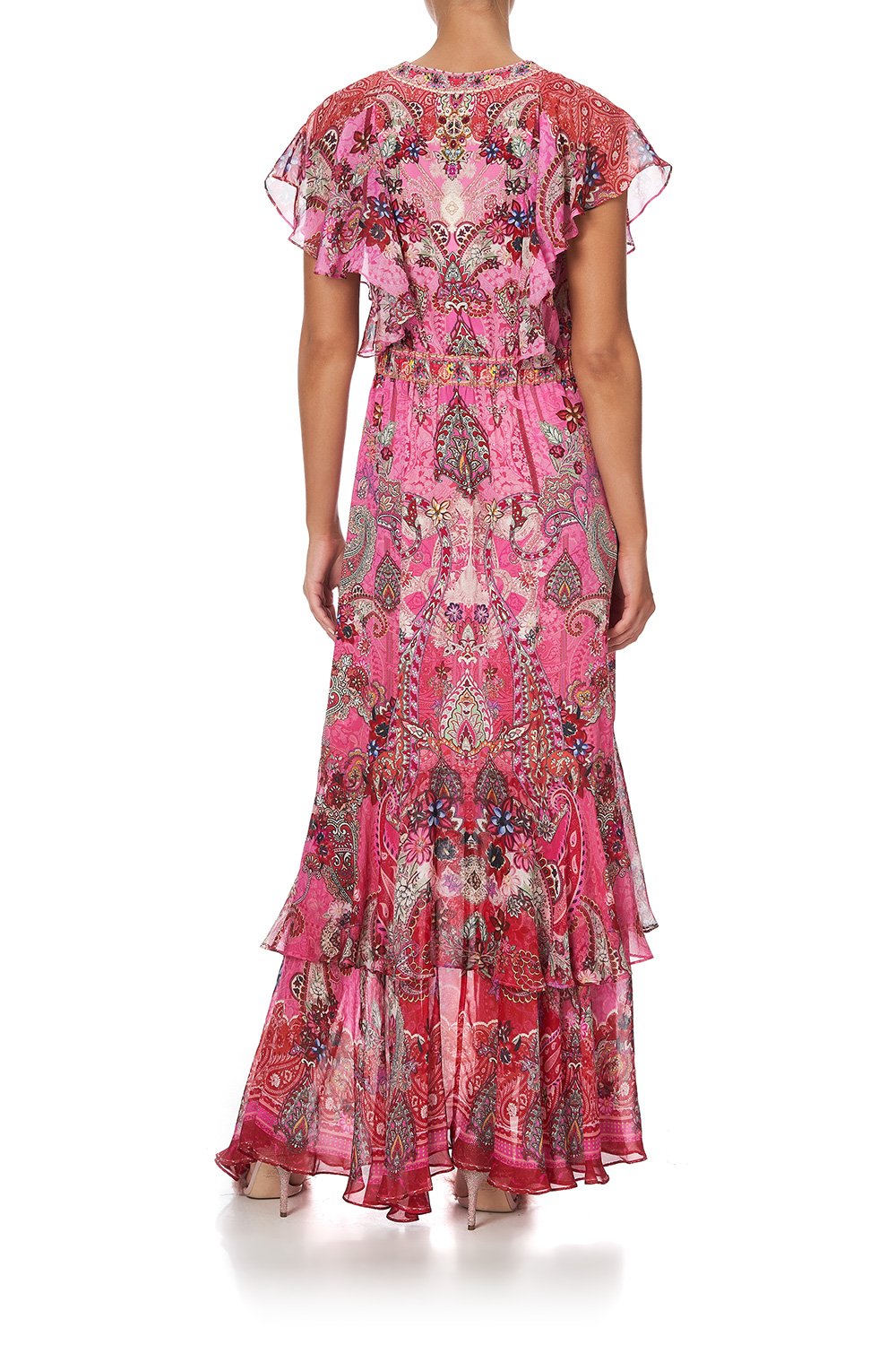 TIE FRONT MAXI WITH CENTRE FRONT SPLIT PALISADES PAISLEY