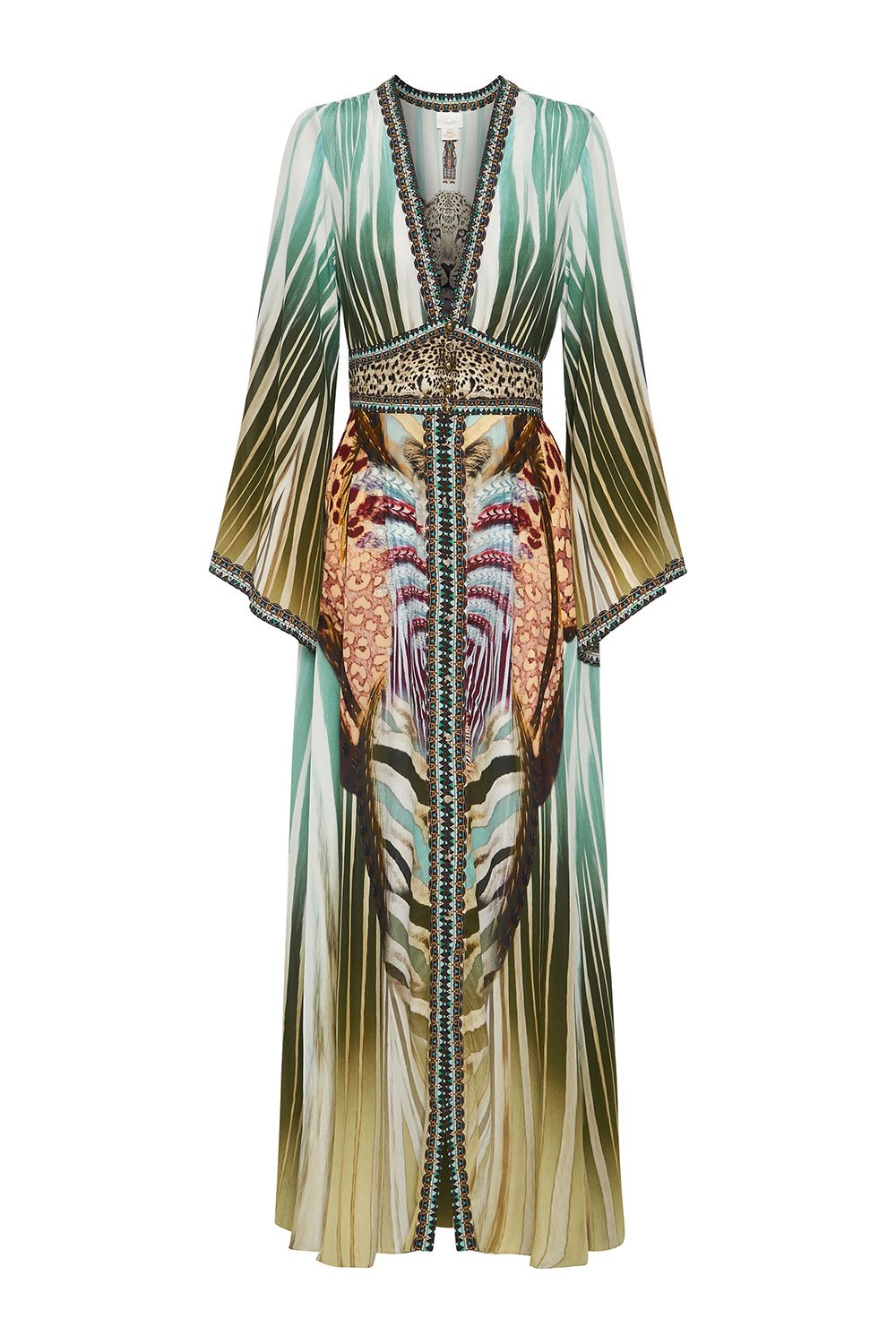 KIMONO SLEEVE DRESS WITH SHIRRING DETAIL UP ON CLOUD NINE