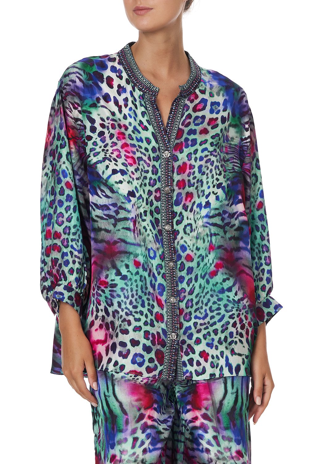 DROPPED SHOULDER BLOUSON SHIRT MIGHTY MEOW