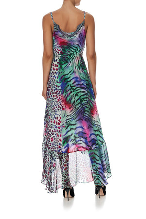 DRAPED FRONT WRAP DRESS MIGHTY MEOW