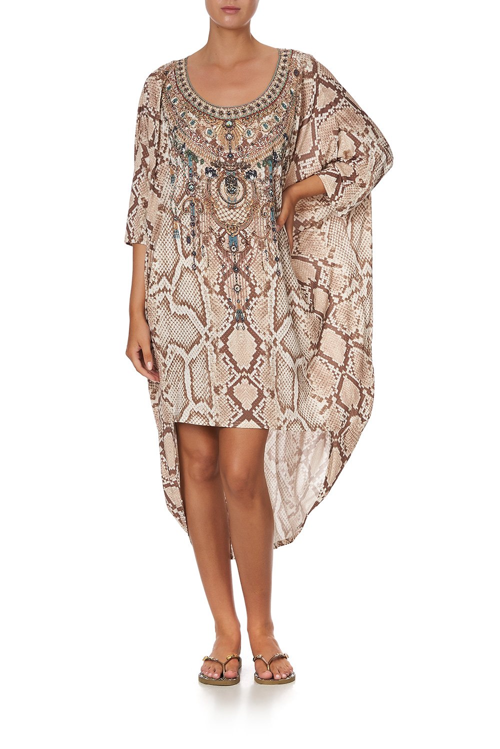 SCOOP BACK HEM LOUNGE DRESS GAZE OF MEDUSA