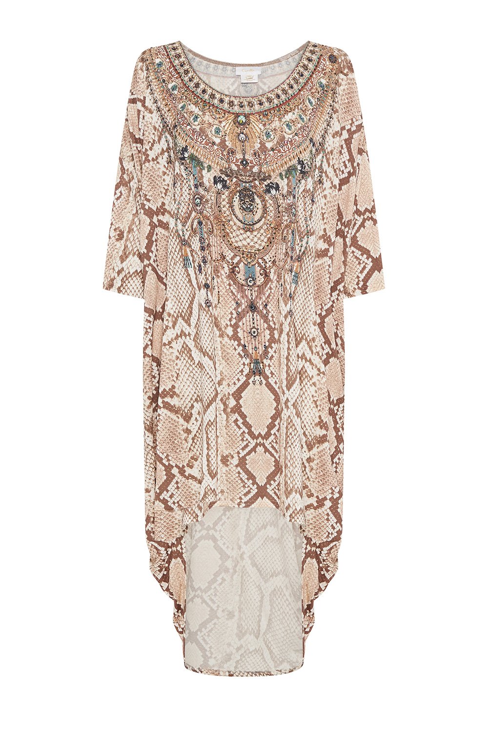 SCOOP BACK HEM LOUNGE DRESS GAZE OF MEDUSA