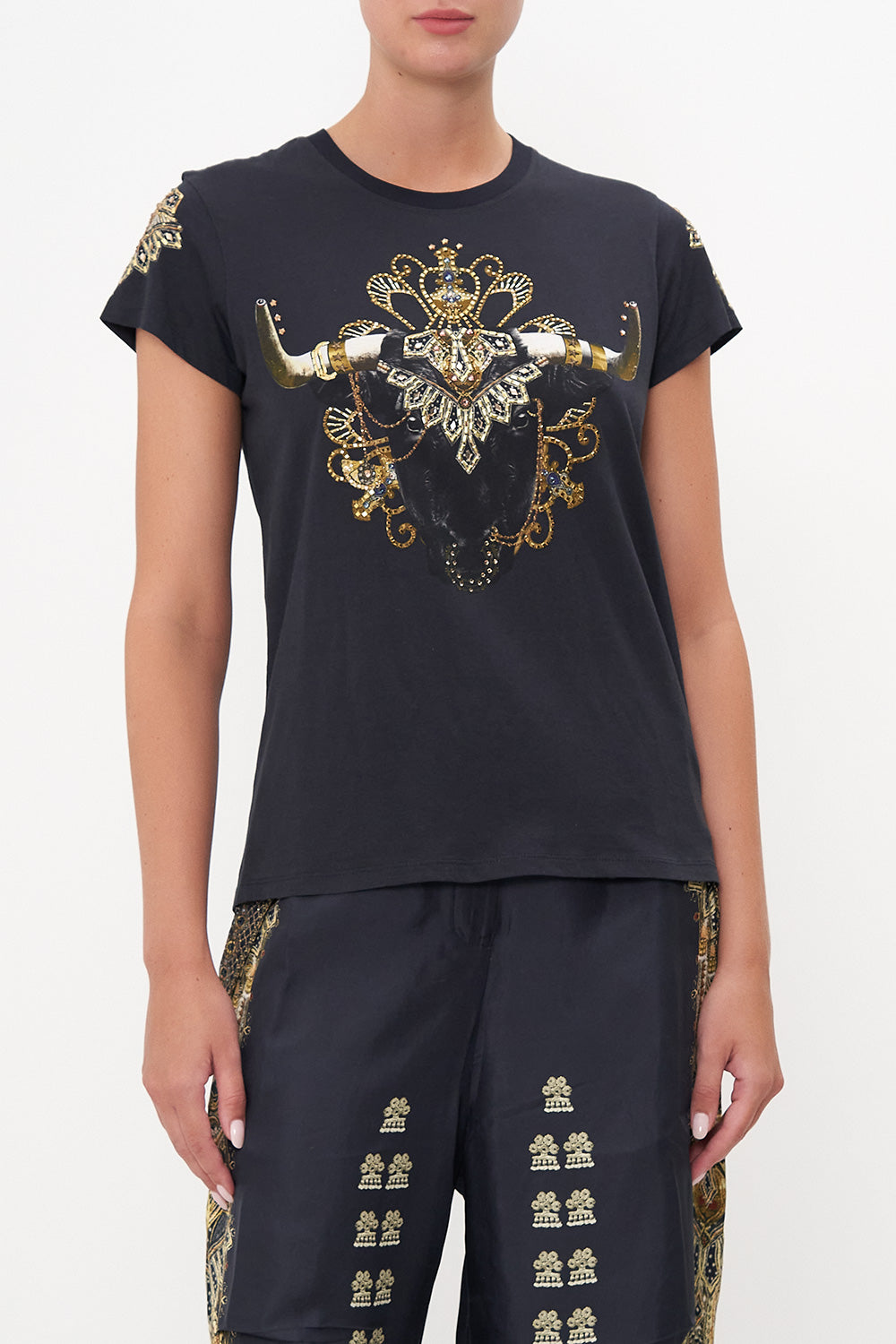 SLIM FIT  ROUND NECK T-SHIRT ITS ALL OVER TORERO