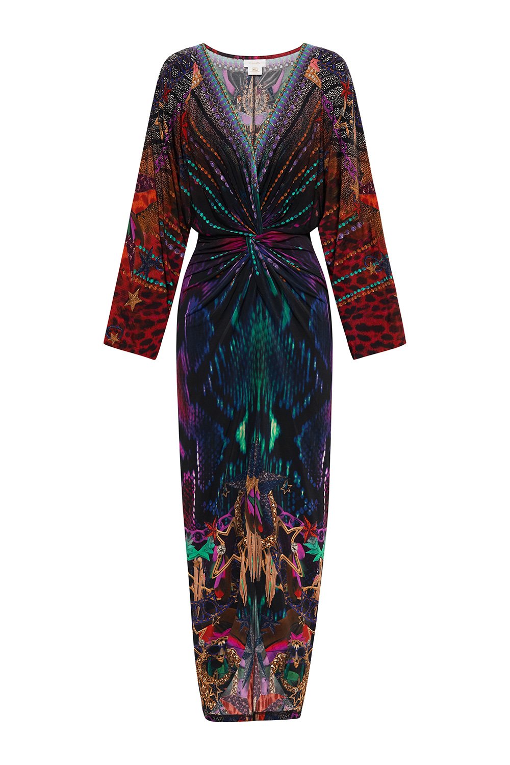 LONG SPLIT FRONT TWIST DRESS ROCKET WOMAN