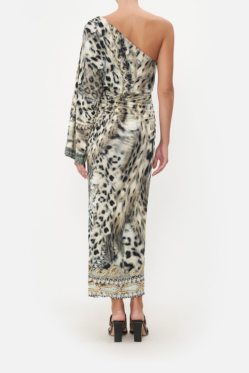 ONE SHOULDER JERSEY DRESS SNOW WHISPERS