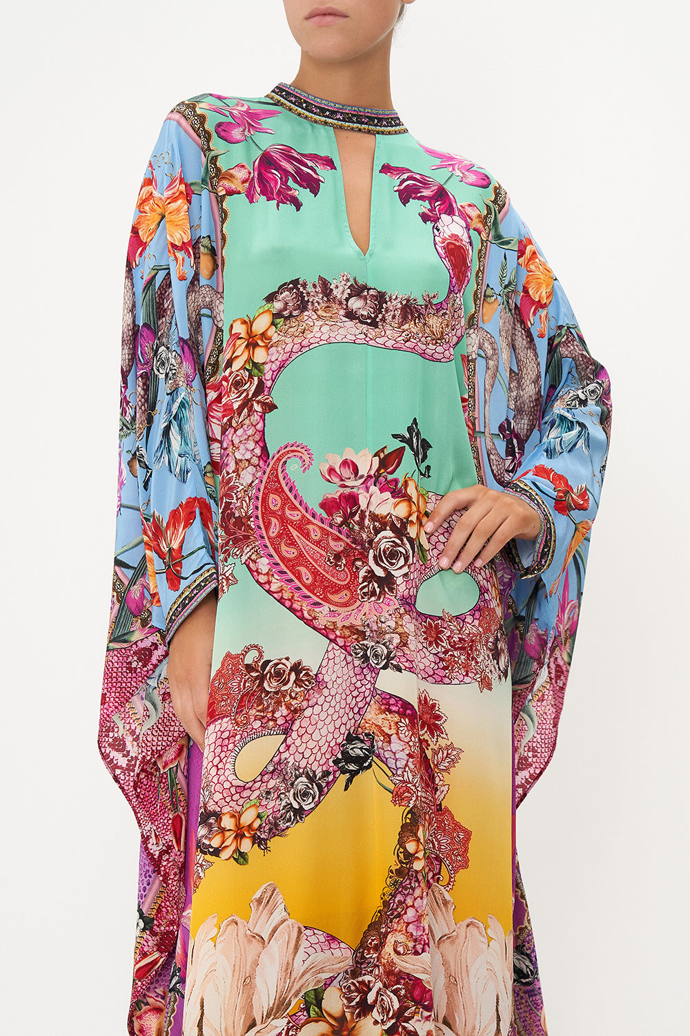 KAFTAN WITH HARDWARE COLLAR STAND VIPER ROOM