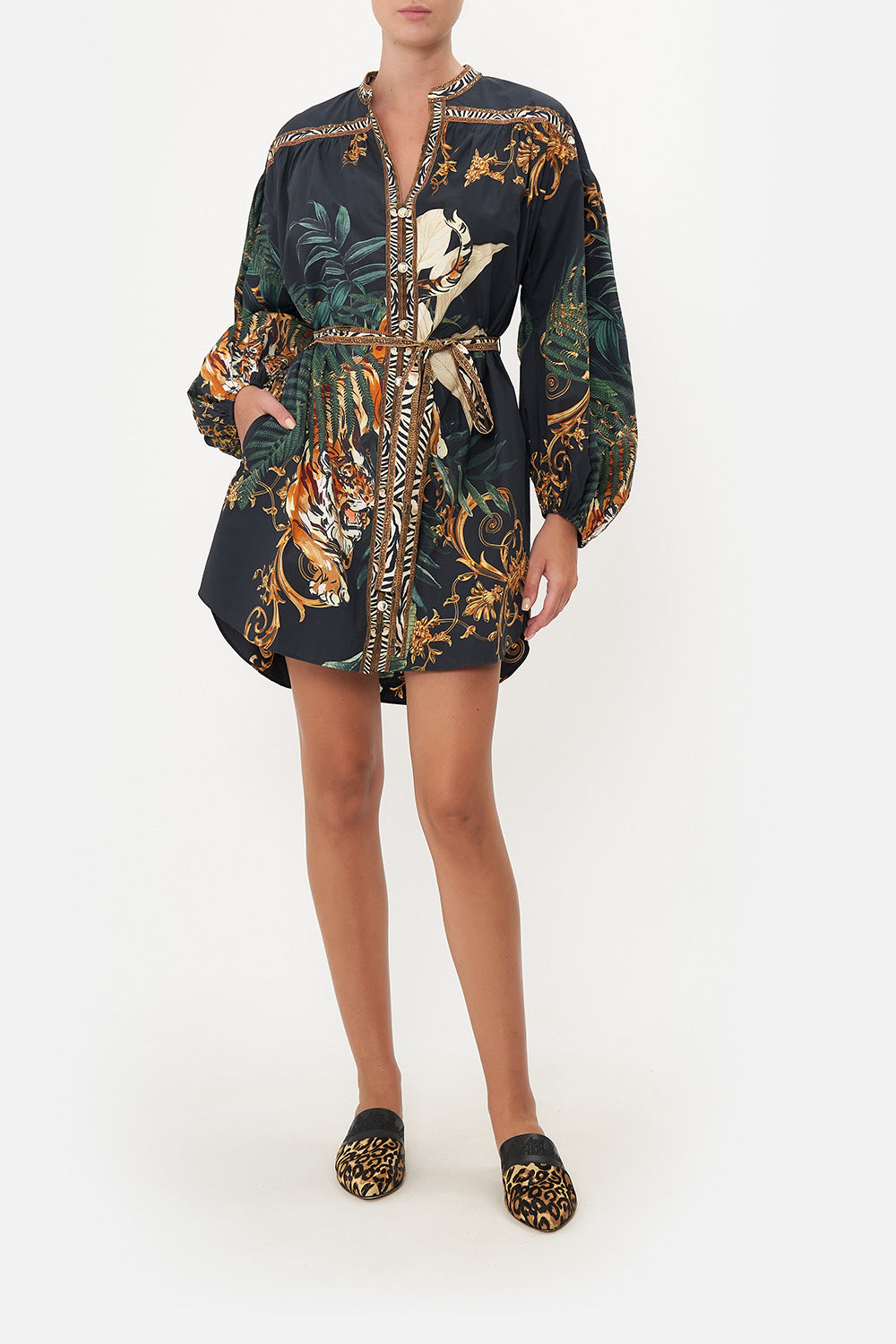 BLOUSON SLEEVE SHIRT DRESS EASY TIGER
