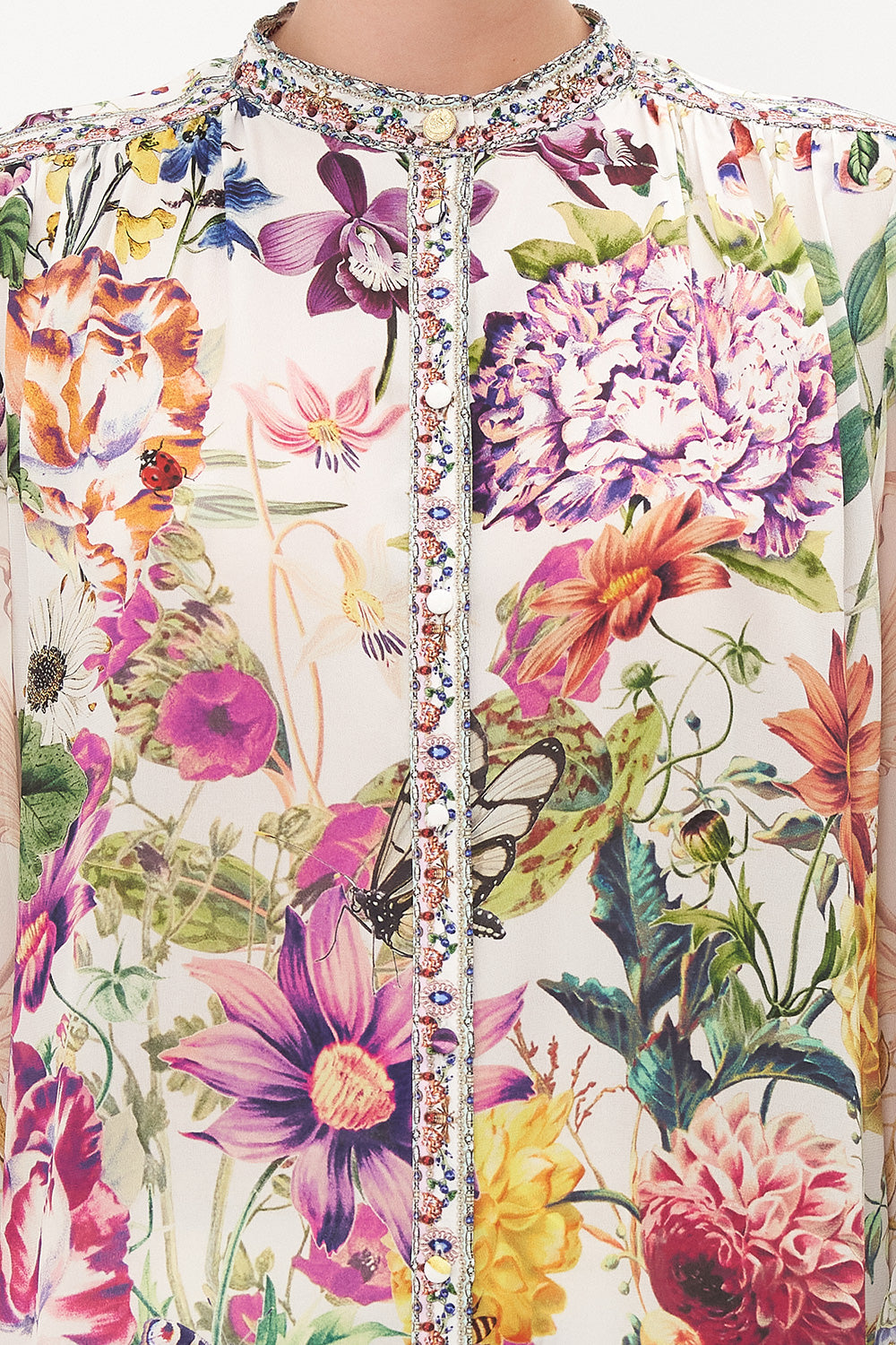 BLOUSON SLEEVE BLOUSE WITH YOKE QUEENS BEE HIVE