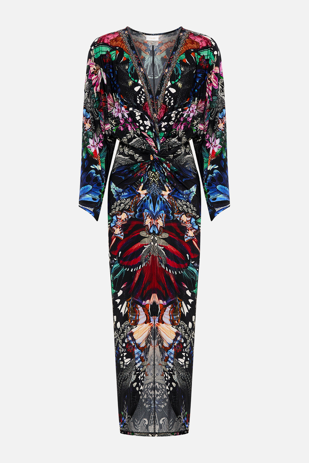 LONG SPLIT FRONT TWIST DRESS FLUTTER BY