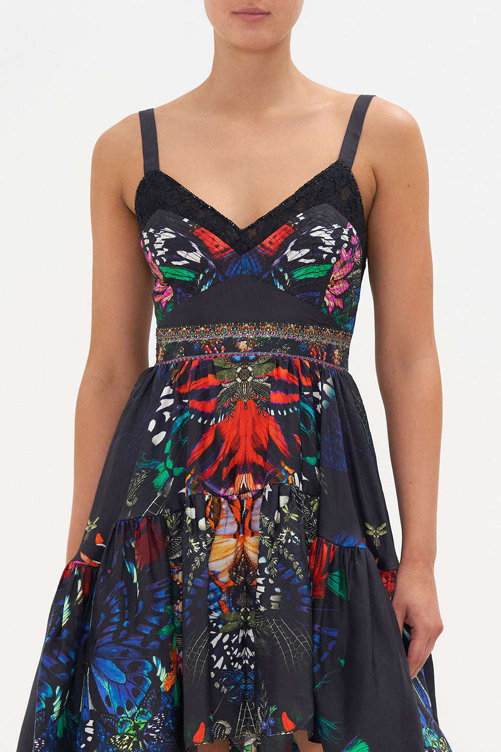 SHORT DRESS WITH FITTED BODICE FLUTTER BY