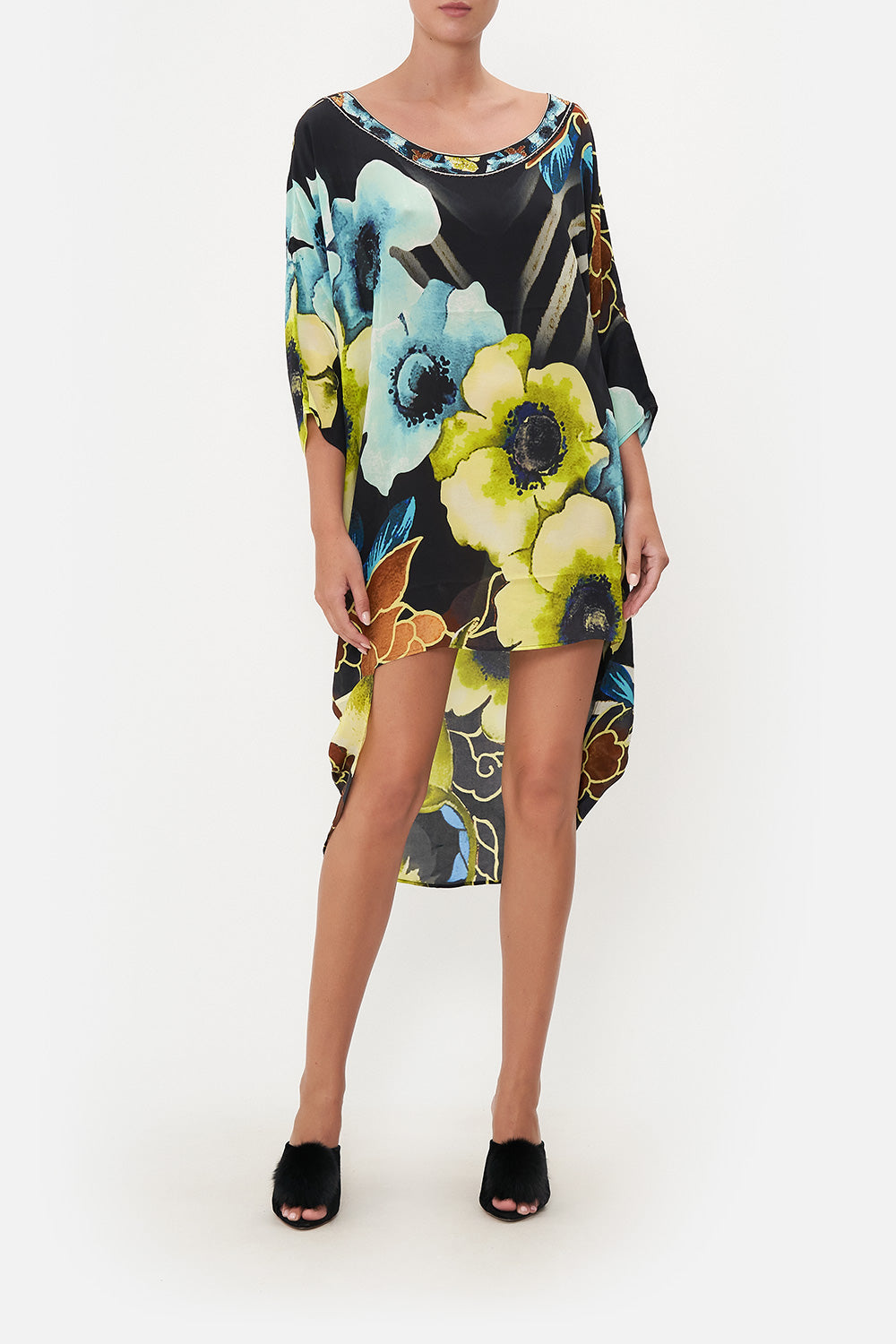 SCOOP BACK HEM DRESS POPPY DIVINE