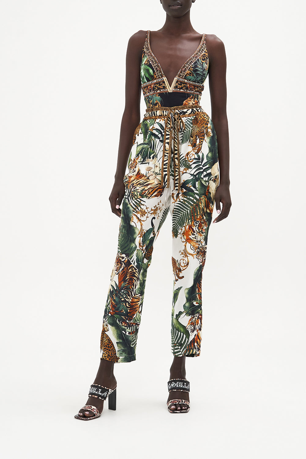 DROP CROTCH SLIM LEG PANT TIGER TRAP