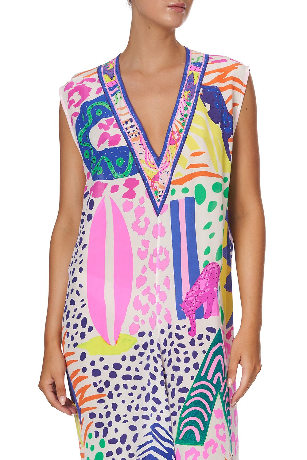 SLEEVELESS DRAPE BACK DRESS BONZA BABE