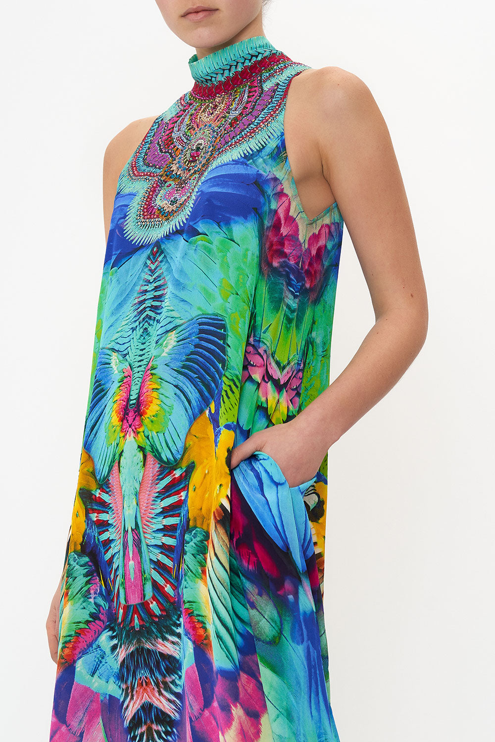 HIGH NECK DRESS WITH BACK NECK TIE AGE OF ASTERIA