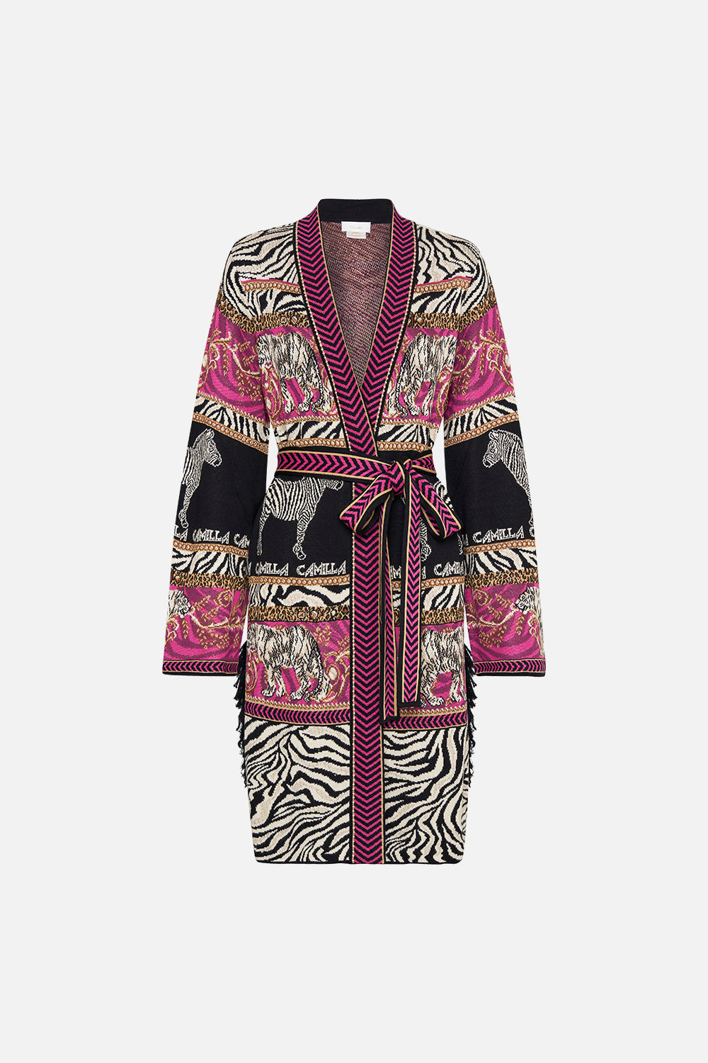 KNIT JACQUARD JACKET WITH FRINGING EARN YOUR STRIPES