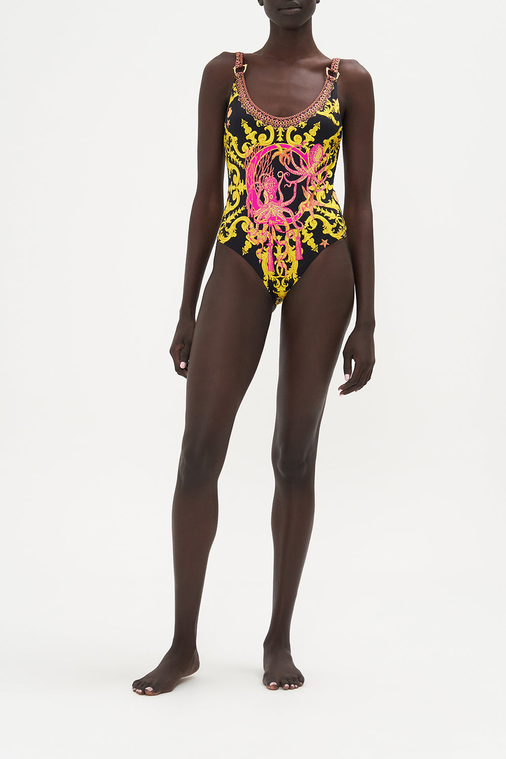 SCOOP ONE PIECE WITH TRIMS OCTOPIA