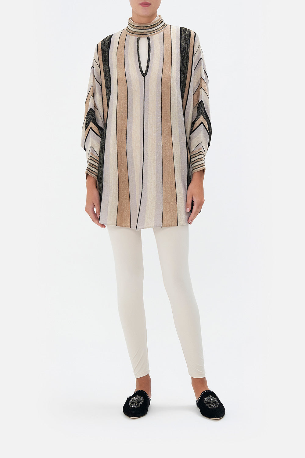 KNITTED KAFTAN WITH NECK BAND FOR THE LOVE OF LEO