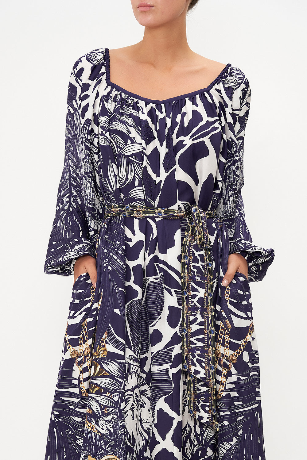 GATHERED FLARED DRESS WHERES YOUR HEAD AT