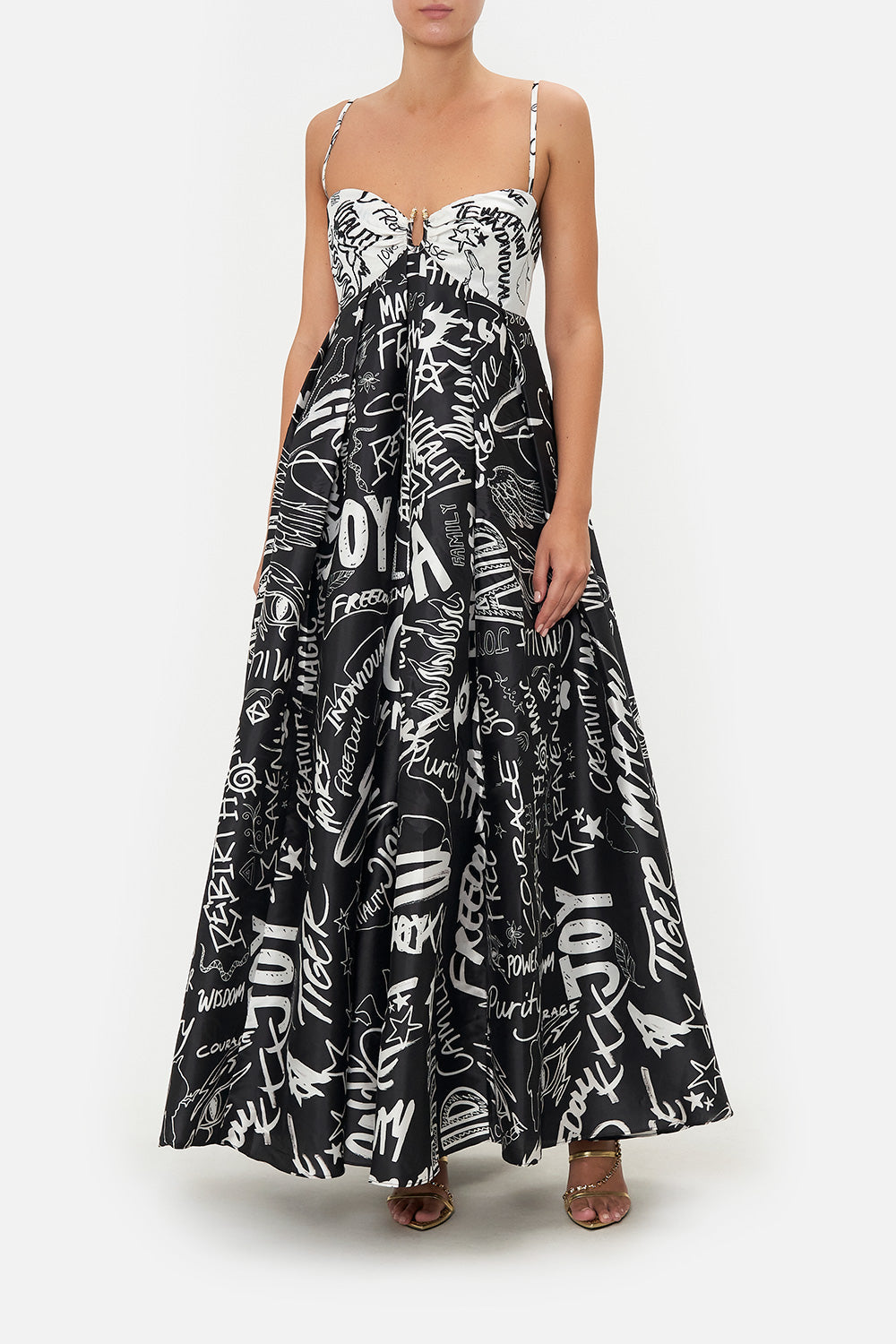 STRAPLESS MAXI DRESS SPIRIT SCRIBBLE