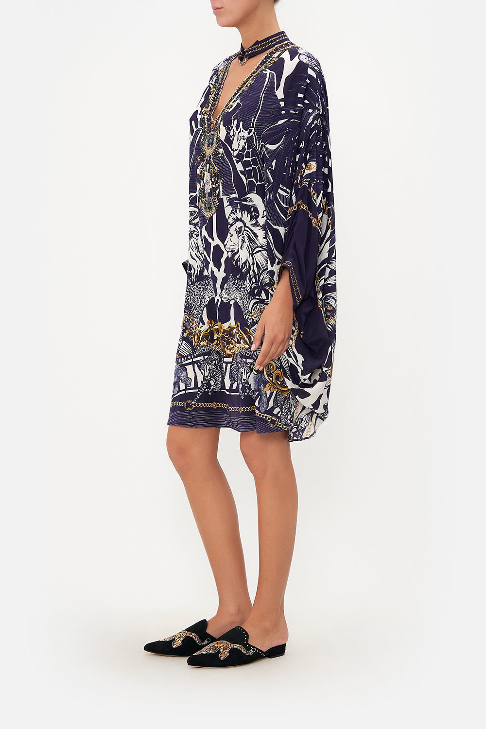 SHORT HIGH NECK KAFTAN WITH O RING WHERES YOUR HEAD AT