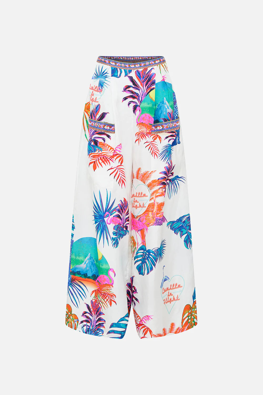 WIDE LEG TROUSER WITH FRONT POCKETS FLAMENCO FLAMINGO