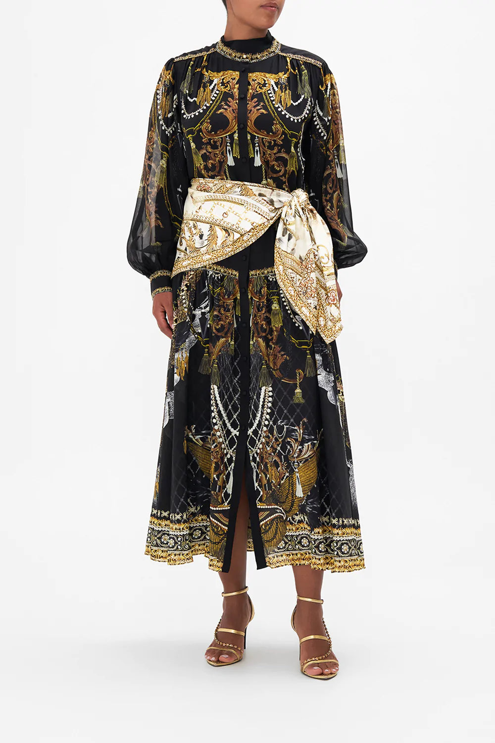 BUTTON THROUGH DRESS WITH YOKE RAVIN RAVEN