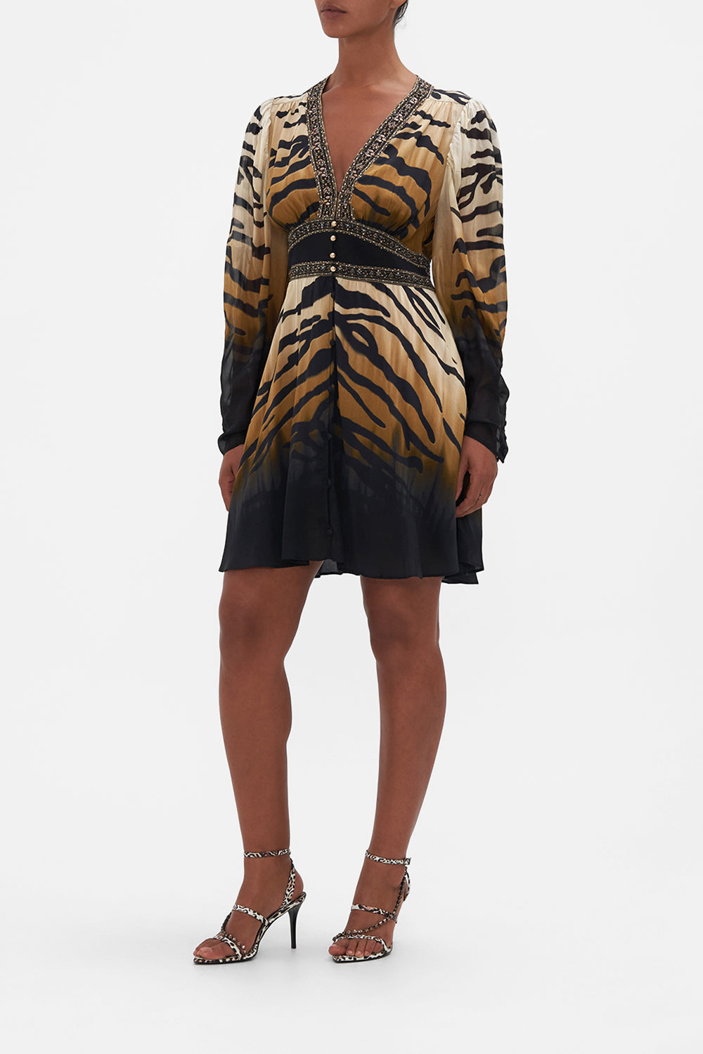 DROP SLEEVE DRESS WITH WAISTBAND TAME MY TIGER