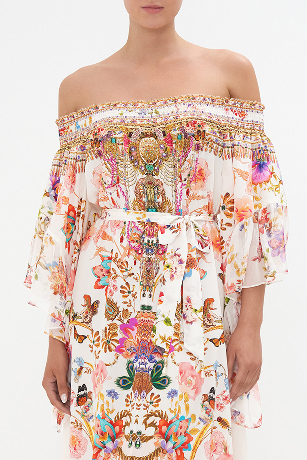 HIGH LOW HEM OFF SHOULDER DRESS SPIDER GIRL