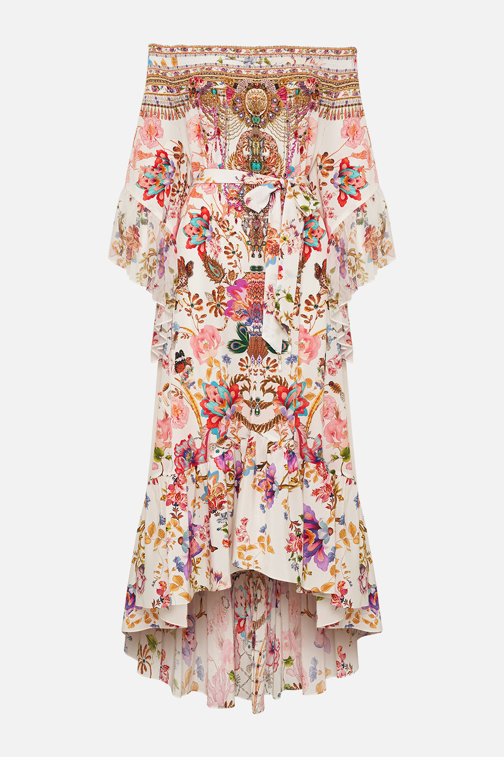 HIGH LOW HEM OFF SHOULDER DRESS SPIDER GIRL